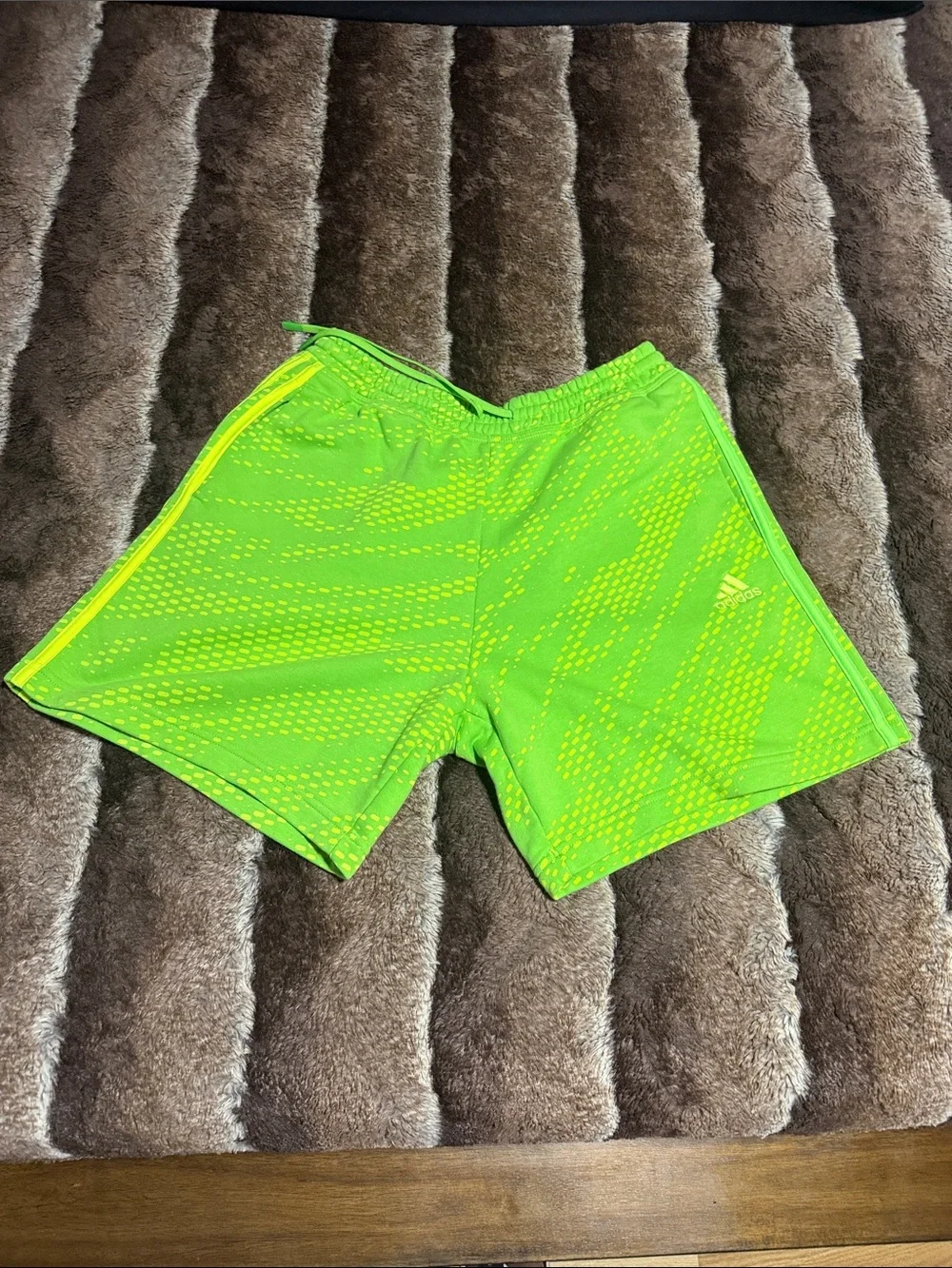 adidas Men’s Bright Neon Green Athletic Shorts